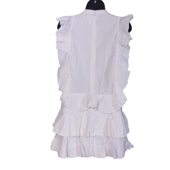 Piper By Townsen Beaded Ruffle Tunic Dress XS White - Picture 4 of 9